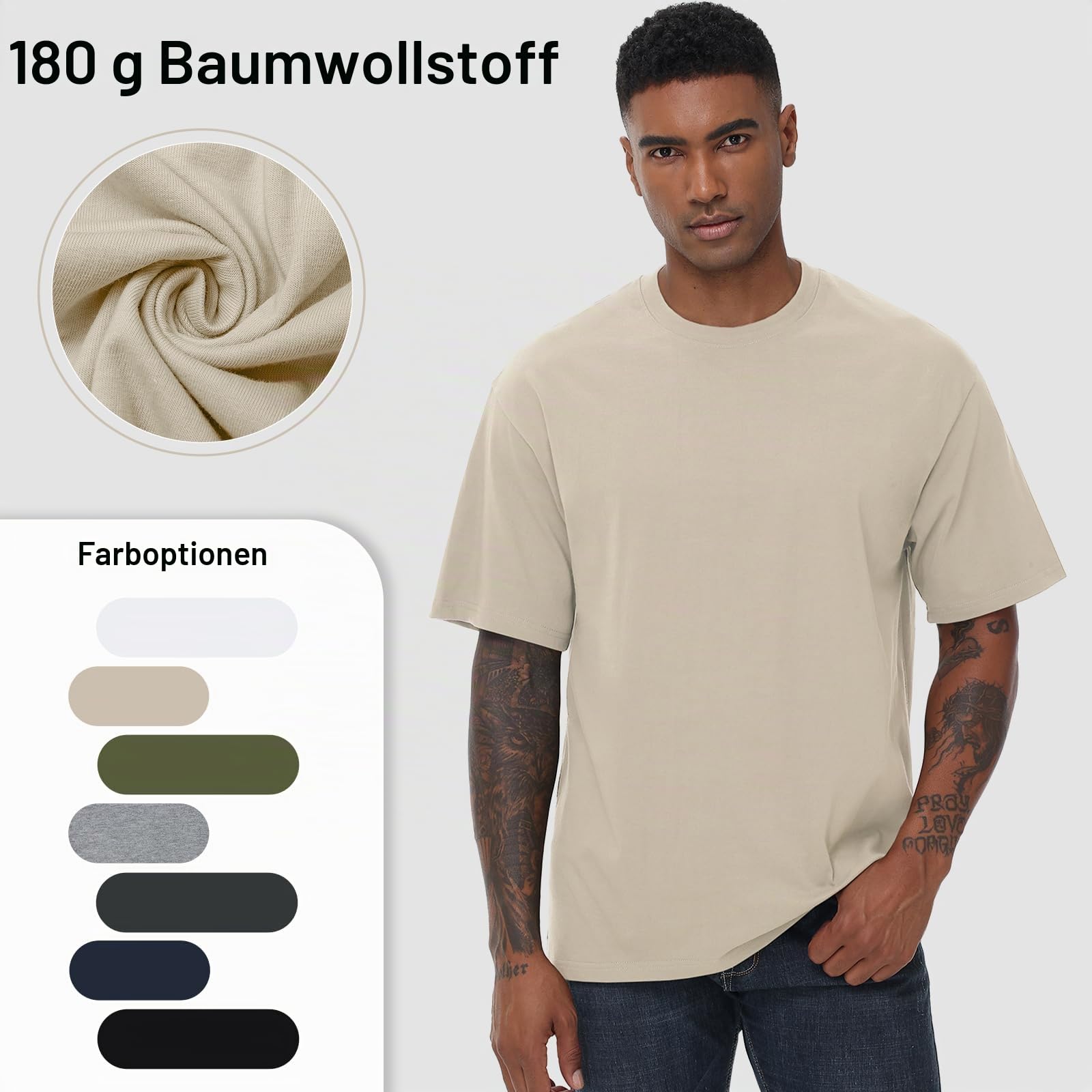 T-Shirts für Herren Basic Baumwolle T Shirt Rundhals Kurzarm Sommer Tops mit Casual Stylish Tee für Männer