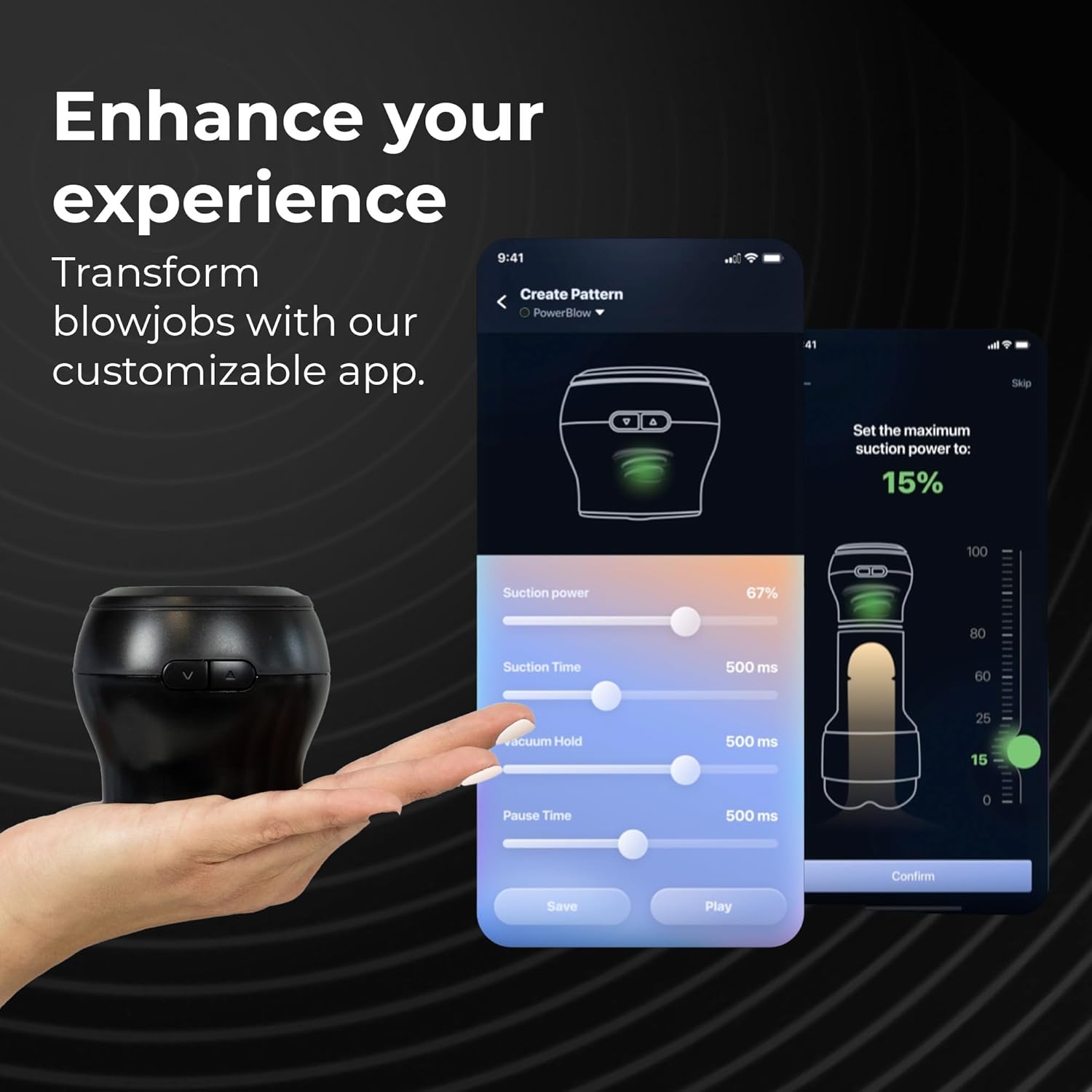 Antarmuka aplikasi FeelConnect untuk menyesuaikan pengaturan PowerBlow.