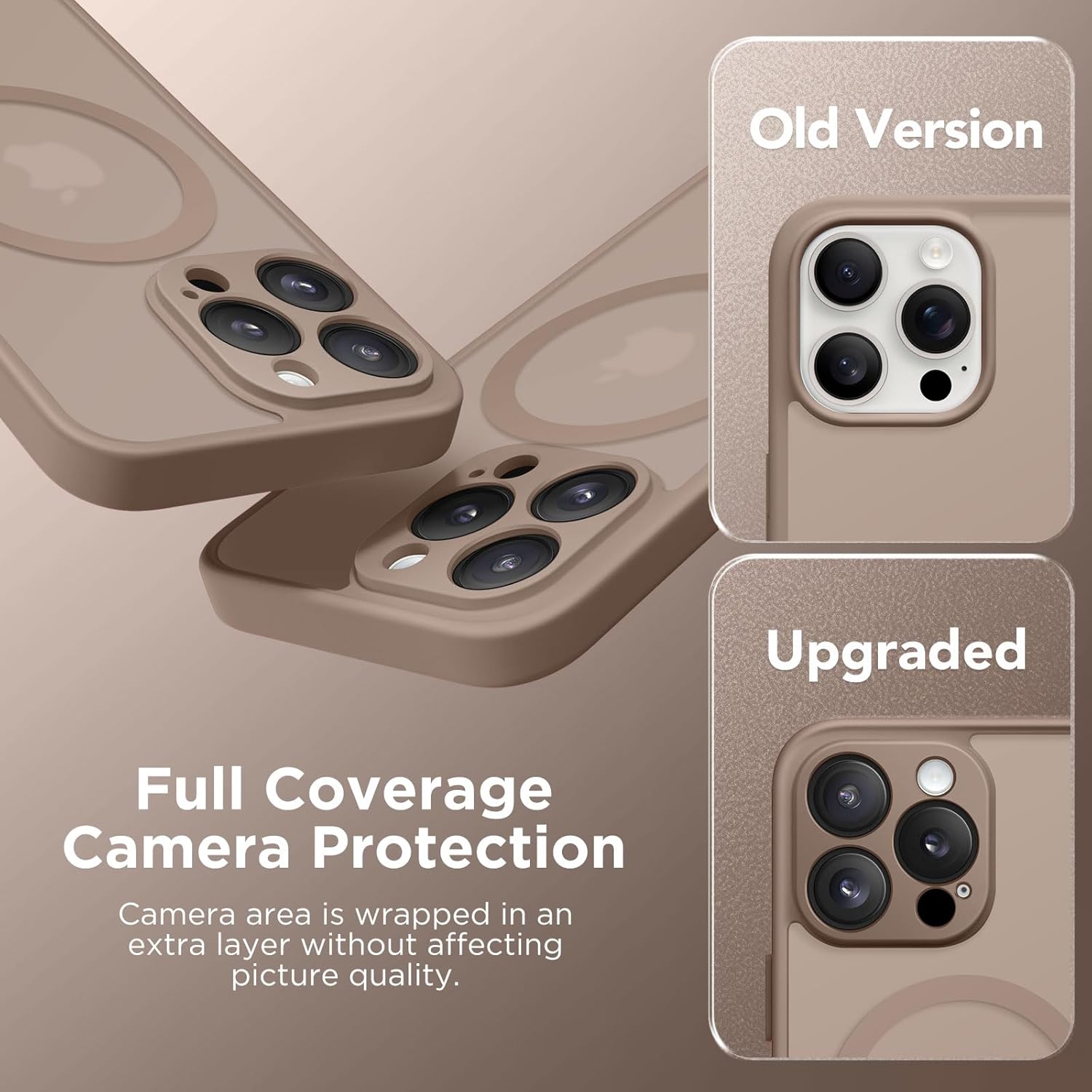 CAPRARO Magnetic Compatible with iPhone 16 Pro Case, Upgraded [Full Camera Protection] [Compatible with MagSafe] Protective Translucent Matte Women Girl Phone Case Cover, Withered Brown - Image 6