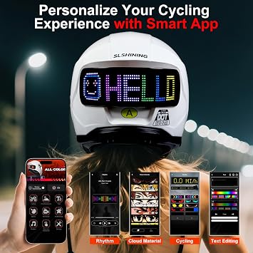 Motorcycle Helmet - DOT Approved Full Face Helmet (Smart App Control), Compact Motorcycle Helmet