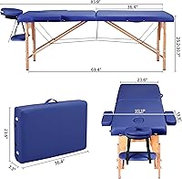 Vista 6 de Yaheetech - Mesa de masaje portátil, camas para pestañas, cama de spa, sofá de masaje plegable, mesas de spa ajustables, plegables en 2 con bolsa