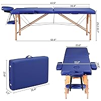 Vista 50 de Yaheetech Mesa de masaje portátil para pestañas, cama de spa, sofá de masaje, mesas de spa plegables ajustables de 2 pliegues con bolsa no tejida