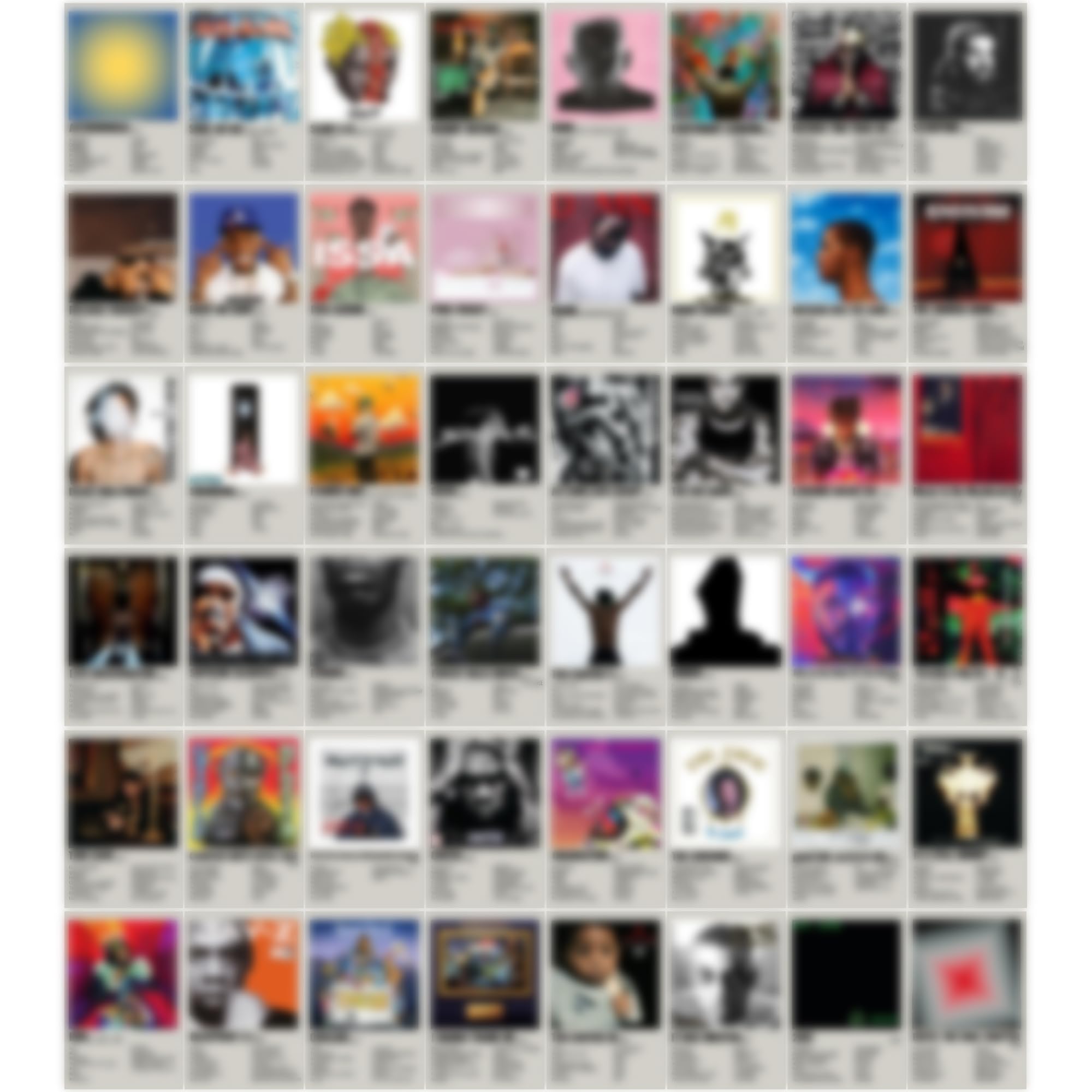 Houti Retro Hip Hop Rappers Wall Collage Kit Prints for Bed Room Decor, 4x6 Inch Music Album Cover Posters Prints 50Pcs for Teens, Gifts for Rapper Fans