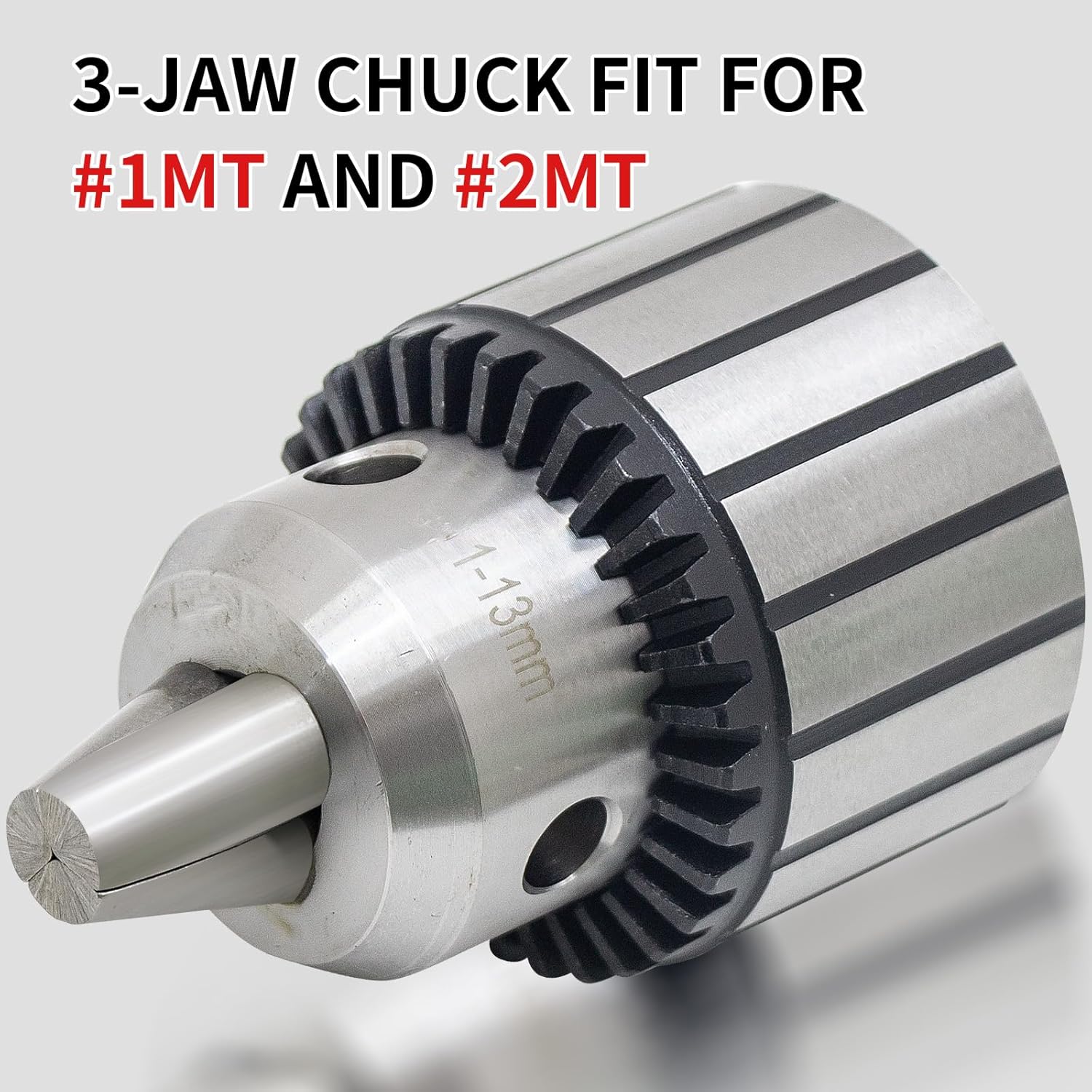 1/2" Drill Chuck with #1 (JT33-MT1) and #2 (JT33-MT2) Morse Taper Arbor Heavy Duty Drill Chuck with Chuck Key