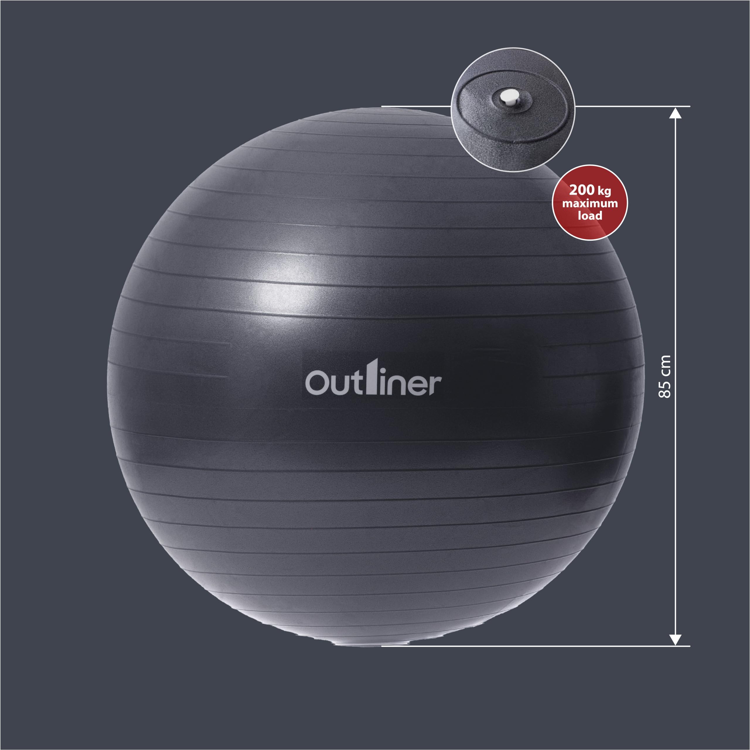 OUTLINER - Ballon Gym 85 cm - Ballon Pilates & Yoga - Ballon Fitness Non Explosif - Ballon Siege Bureau & Ballon de Grossesse