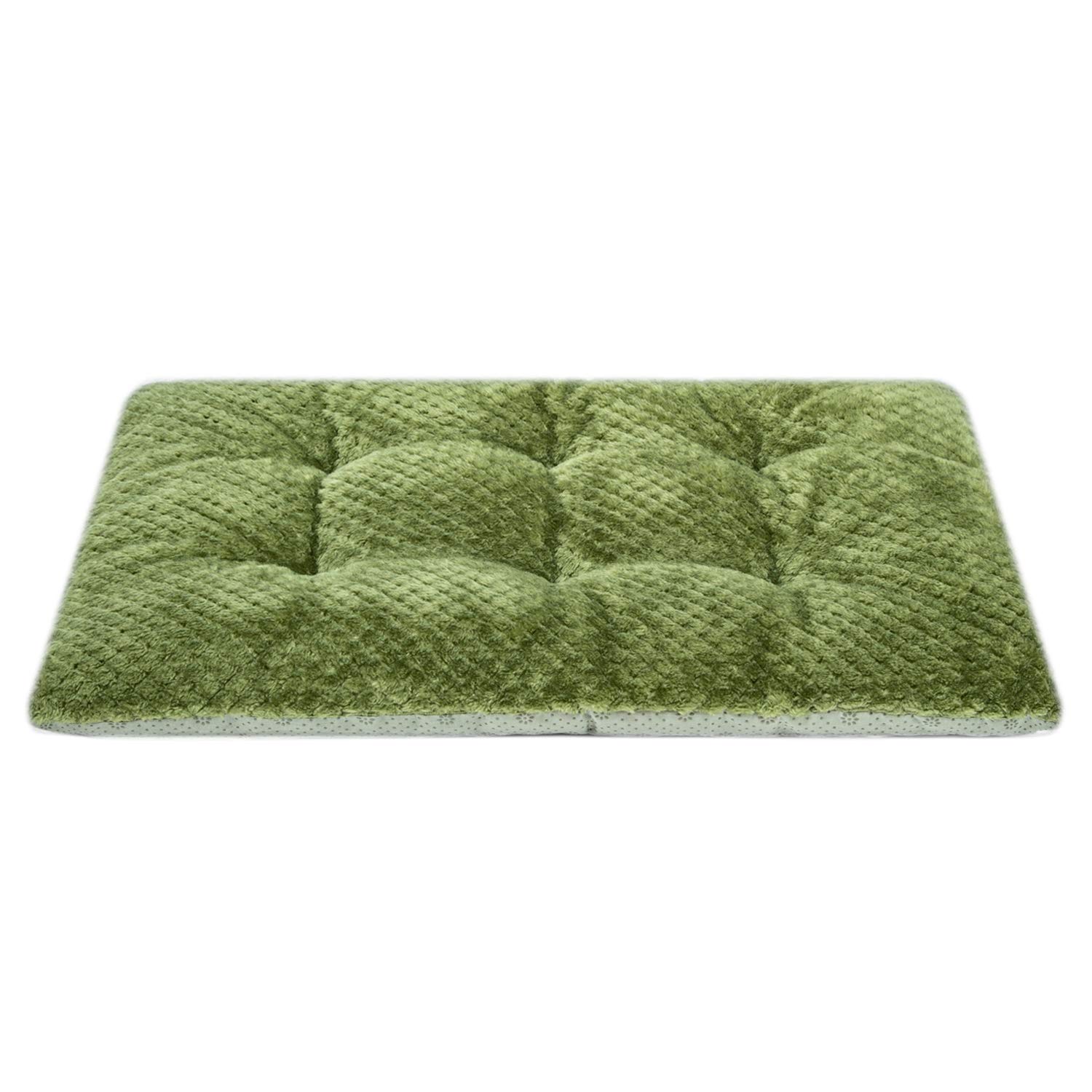 WONDER MIRACLE Fuzzy Deluxe Pet Beds, Super Plush Dog or Cat Beds Ideal for Dog Crates, Machine Wash & Dryer Friendly (15" x 23", S-Olive Green)