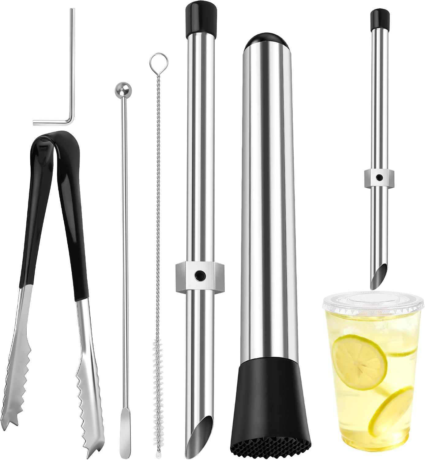 Luxiv 5P Straw Hole Puncher Set, 304 Stainless Steel Drink Punching Tools