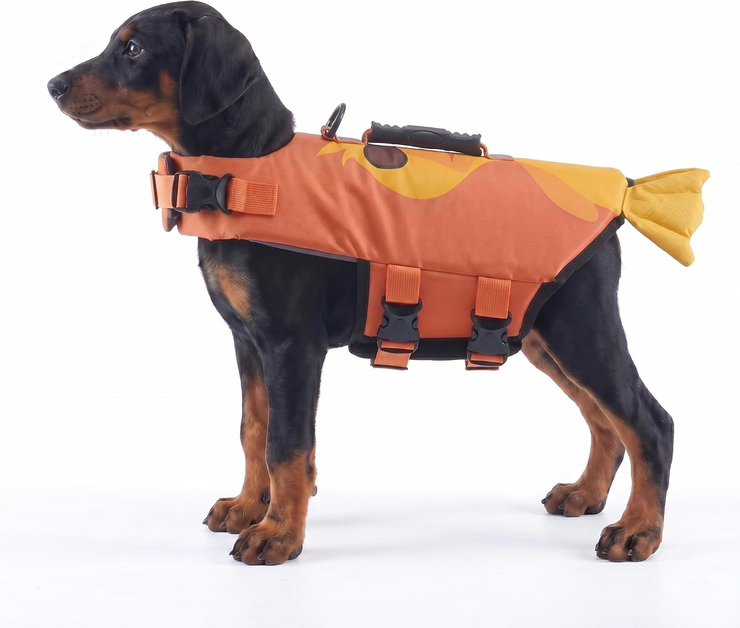 Dog Life Jacket, Adjustable High Buoyancy Dog Safety Vest with Rescue Handle & D-Rings, Reflective Pet Life Vest for Swimming, Boating & Water Sports, Lightweight for Small Dogs