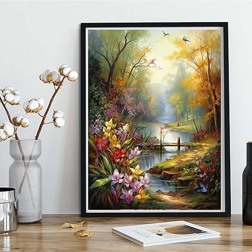 Miniatura 2 de Kaliosy K146 - Kits de pintura de diamantes 5D para adultos, flores por números, pintura con diamantes, arte de paisaje, bricolaje, taladro