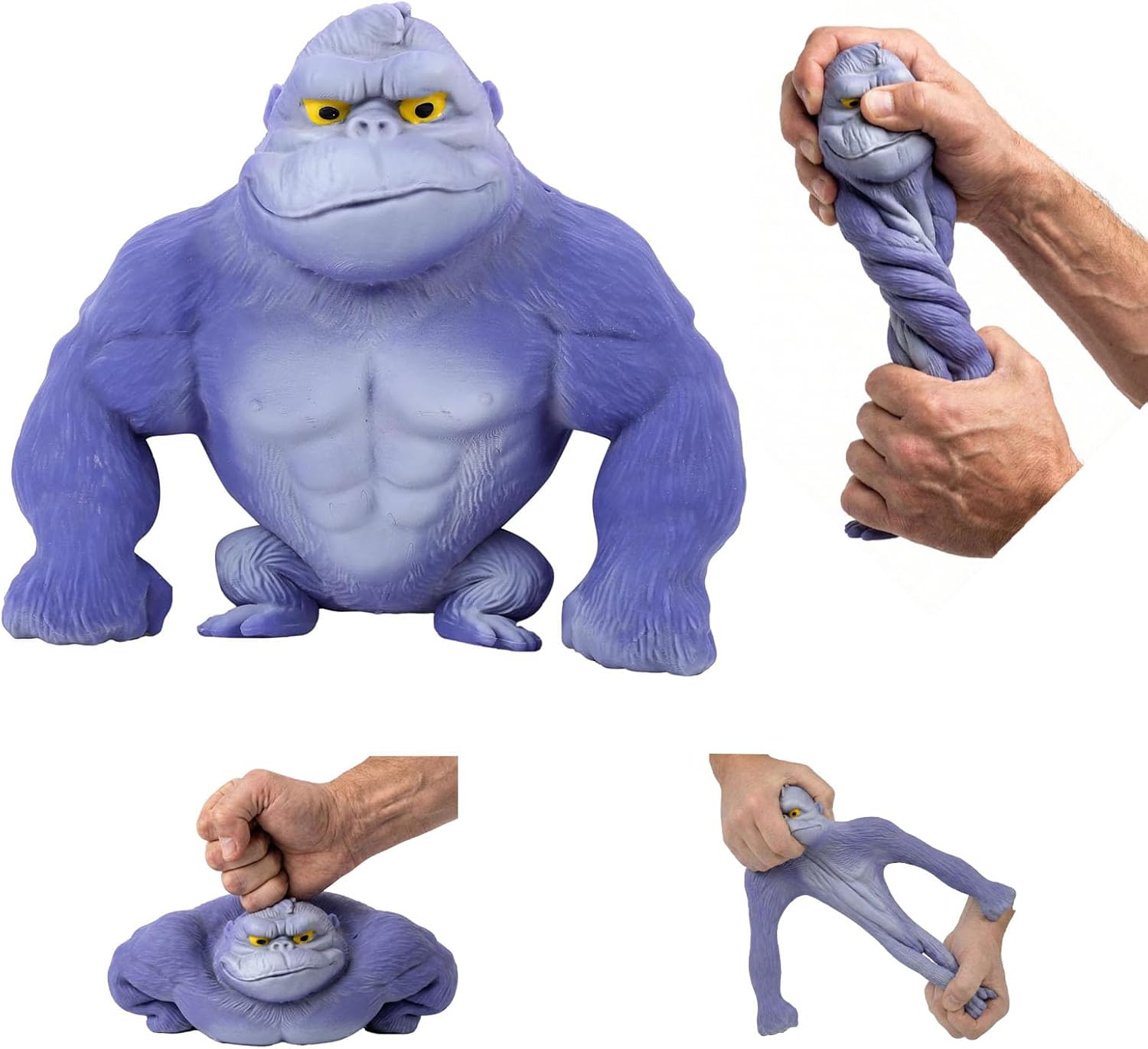 Super Stretchy Gorilla Fidget Toy, 5X Stretch Squishy Monkey Squeeze Toy, Soft Blue Stress Relief Sensory Toy for Kids & Adults, Fun Desk Toy Birthday Gift, Ages 3+
