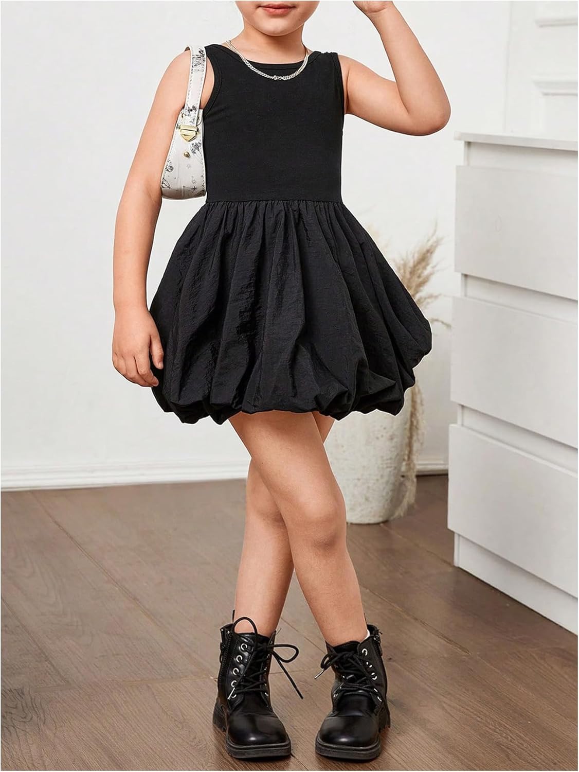 WDIRARA Toddler Girl's Bubble Dress Birthday Sleeveless A Line Swing Short Tank Dresses - Image 5