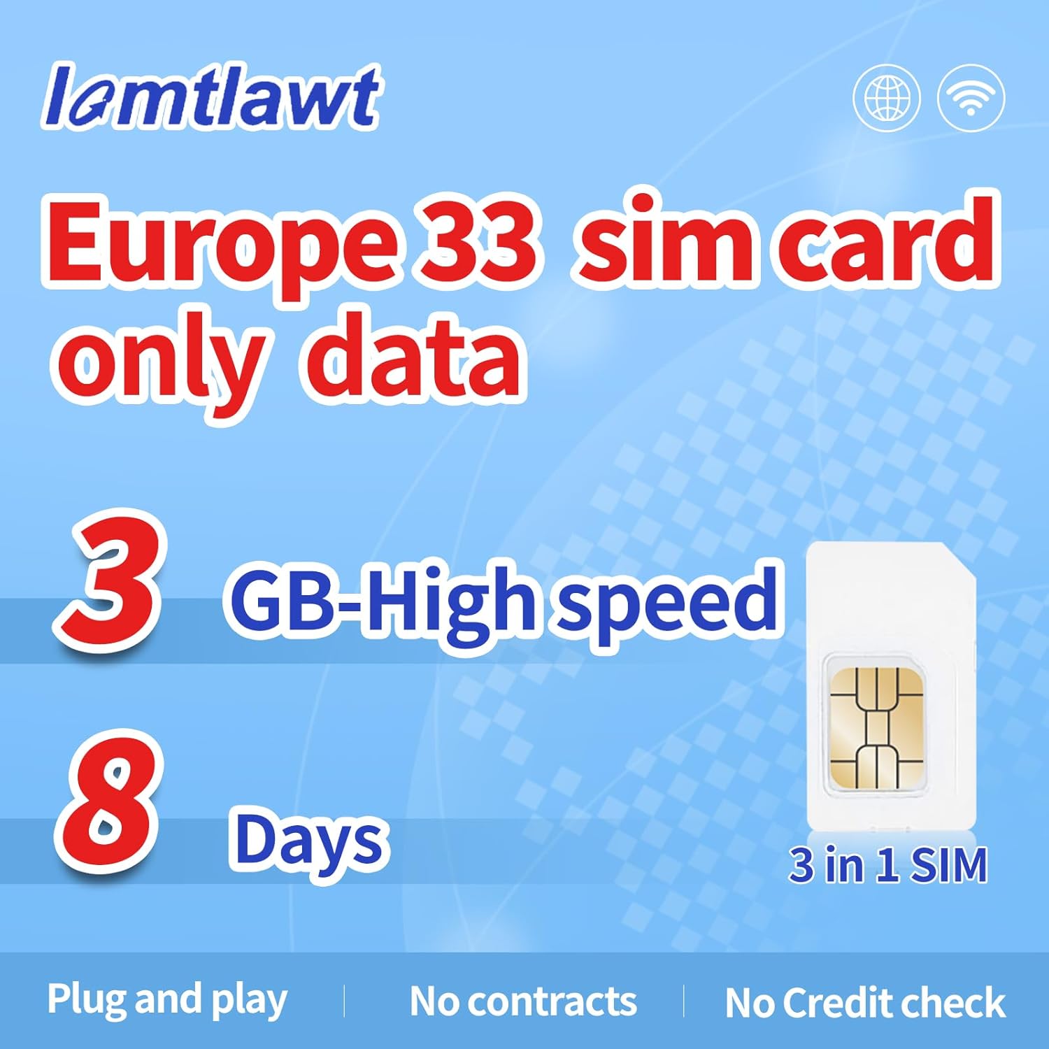 Europe Travel SIM Card|30 Days Unlimited Data in 33 Countries (UK,France,Italy,Spain,Greece,Germany) |20GB High-Speed 5G/4G+128Kbps After Cap|Auto-Activation,No Contract