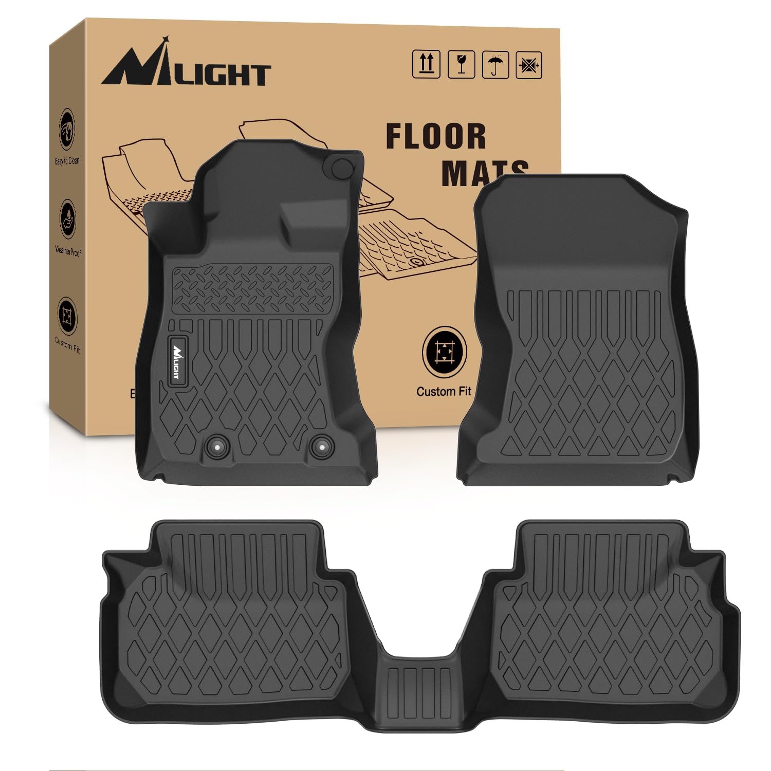 Nilight TPE Floor Mats for Subaru WRX 2022 2023 2024 2025 2026, All Weather Custom Fit Heavy Duty Floor Liners