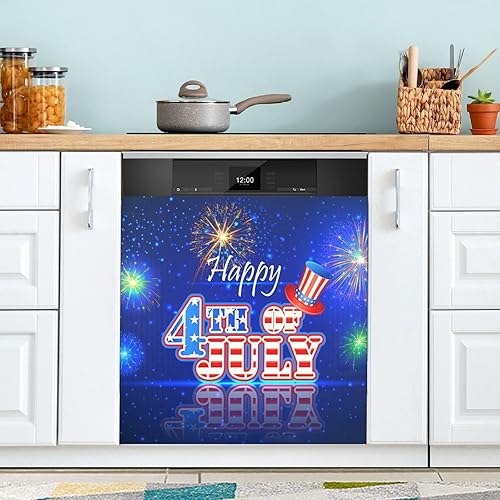 Miniatura 5 de Kigai Cubierta magnética para lavavajillas del 4 de julio, cubierta magnética para panel de puerta de nevera de cocina, cubierta magnética para