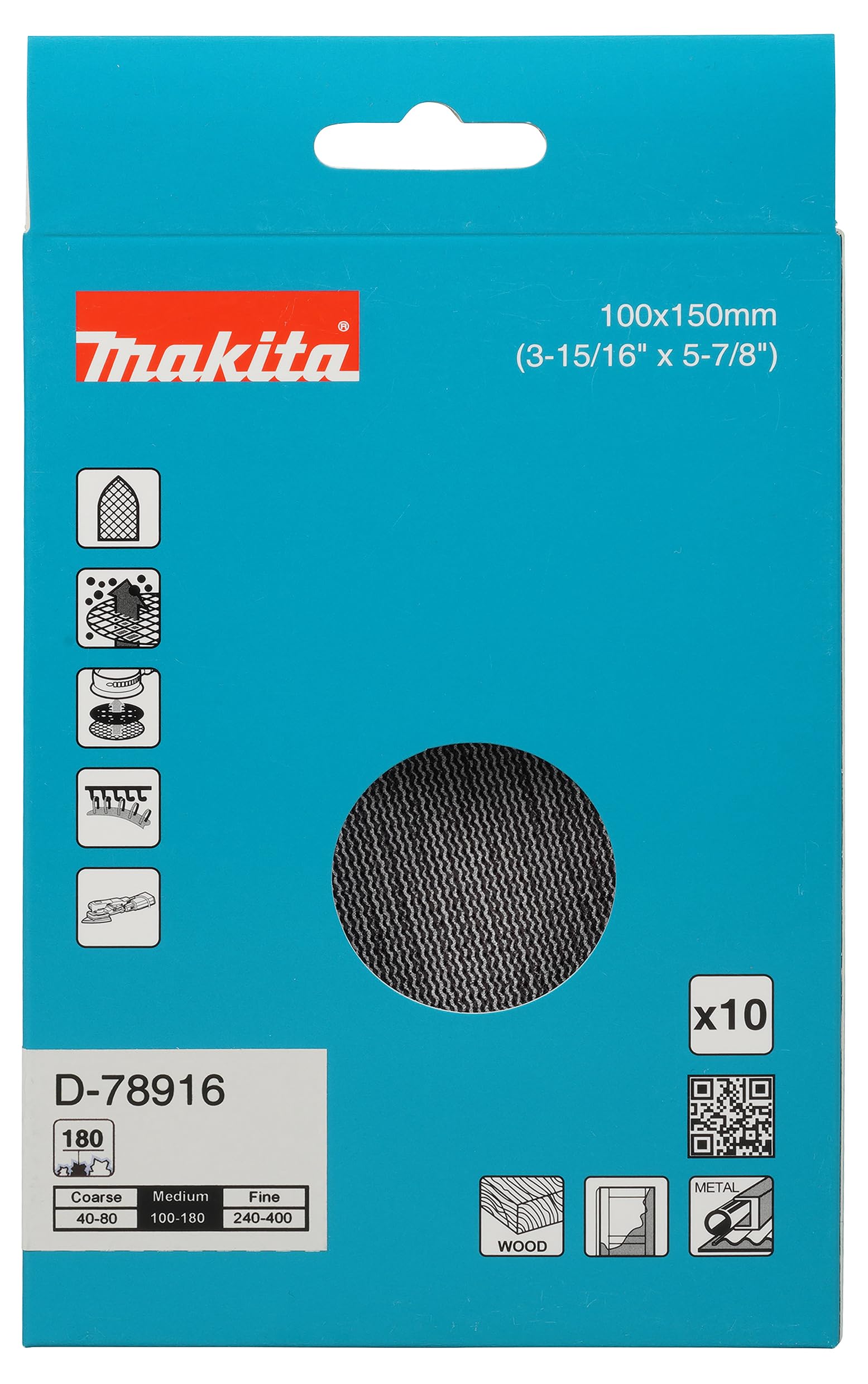Makita Abrasif pour ponceuse delta - 100 x 150 mm - Grain 180 D-78916