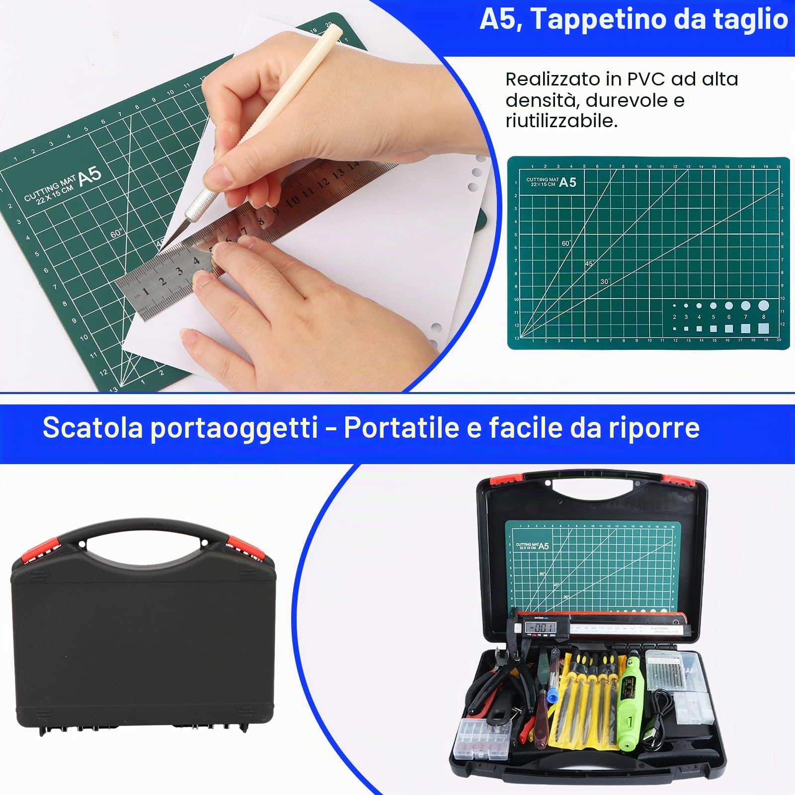 Kit di Accessori per Stampanti 3D, 158 Pezzi Kit di Strumenti per Stampante 3D, con Mini Utensile Rotante,Kit di Pulizia dell'ugello,Strumento di Sbavatura,Strumenti di Stampa 3D per Pulizia Finitura