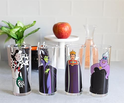 Miniatura 2 de Disney Villains - Vasos de 10 onzas, juego de 4, incluye Maléfica, Cruella de Vil, Úrsula, Reina Malvada, Artículos de bar para el hogar para licor
