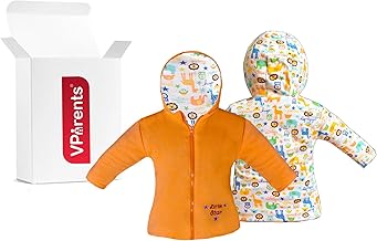 VParents Cotton Reversible Hooded Jacket for Baby kids Unisex Full SleeveWinter Toddler Girls Boys- Sweater for Girls Boys