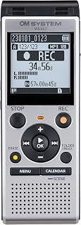 OM SYSTEM WS-882 digital voice recorder with stereo microphones, 6 Recording Scenes, Direct USB, Voice Filter, Low-Cut Filter, 4 GB memory, Voice Balancer, Intelligent Auto Mode, VCVA