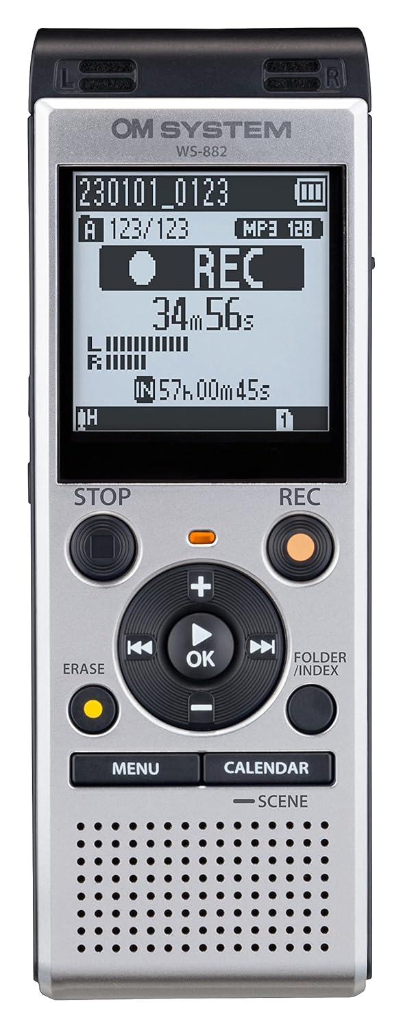 OLYMPUS WS882 Digital Voice Recorder, with Linear PCM/MP3 Recording Formats, USB Direct, 4gb