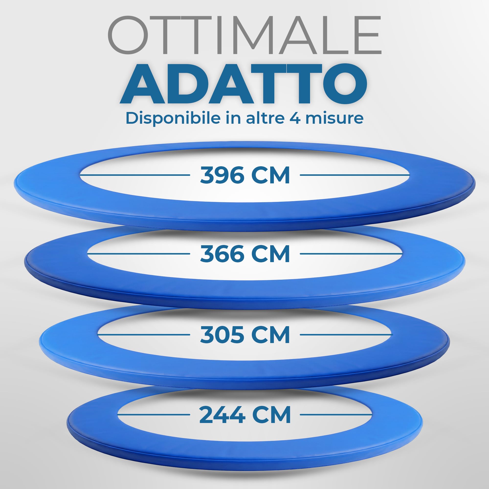 Terena Copertura Imbottita Molle Bordo Protezione per Trampolino Elastico, in PVC, Resistente ai Raggi UV, Blu