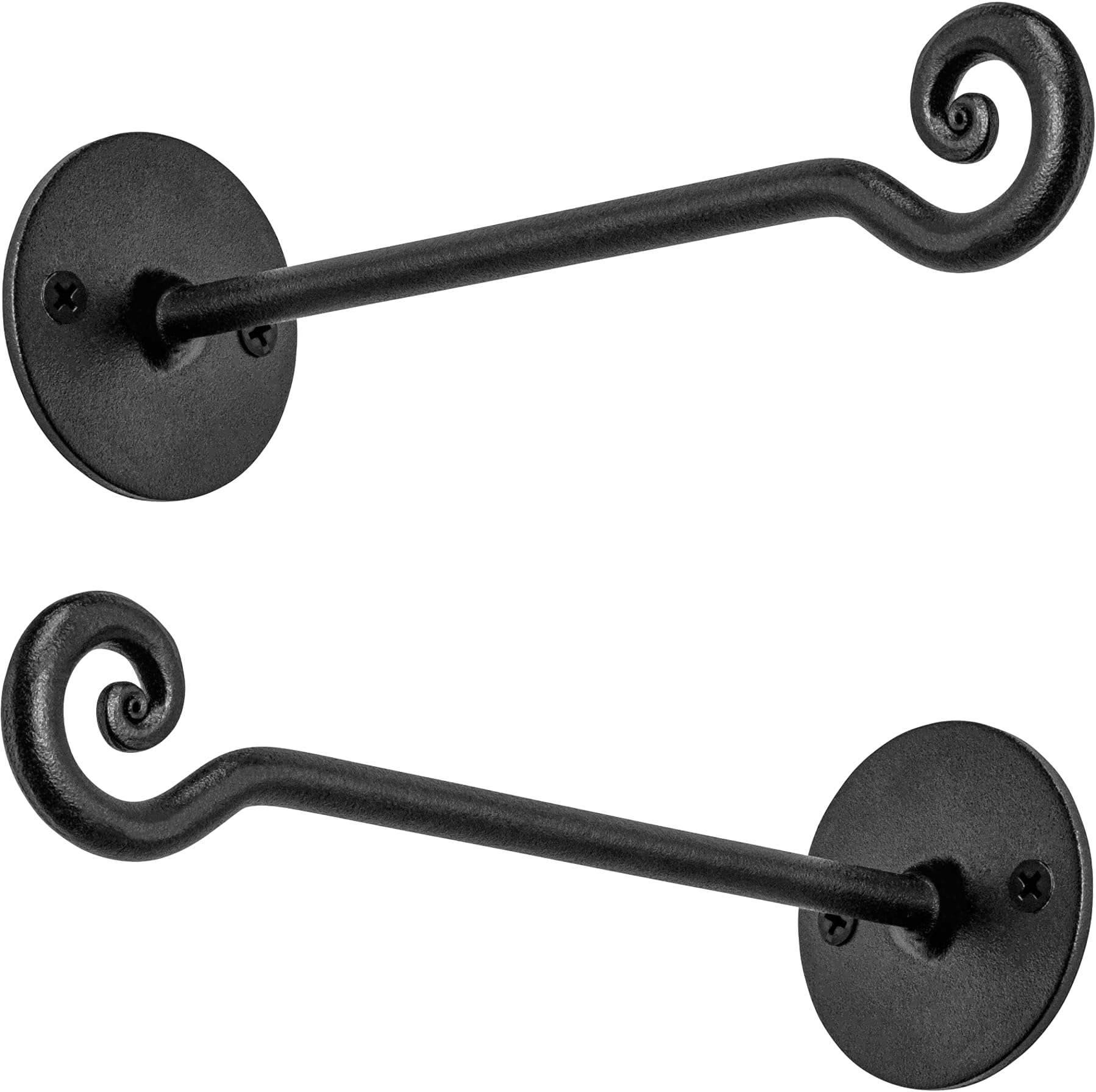 Wrought Iron Hanging Planter Hooks | 2 Pc | Straight Bird Feeder Hook | Wall Mount Plant Hangers | Wind Chime Hanger | by RTZEN-Décor