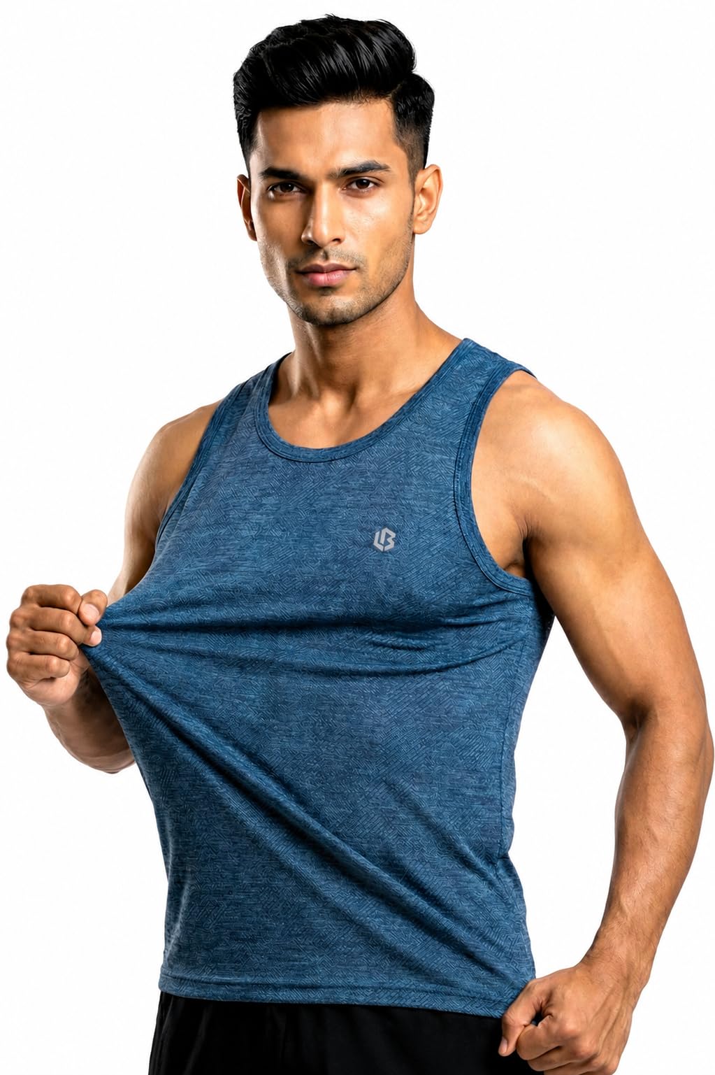 Gym Vest Singlet for Men's Sleeveless | Airforce Blue | 100% Polyster Jacquard Breathable Workout Tank Top | Quick Dry Sports Vest for Gym, Running, Training-image-18