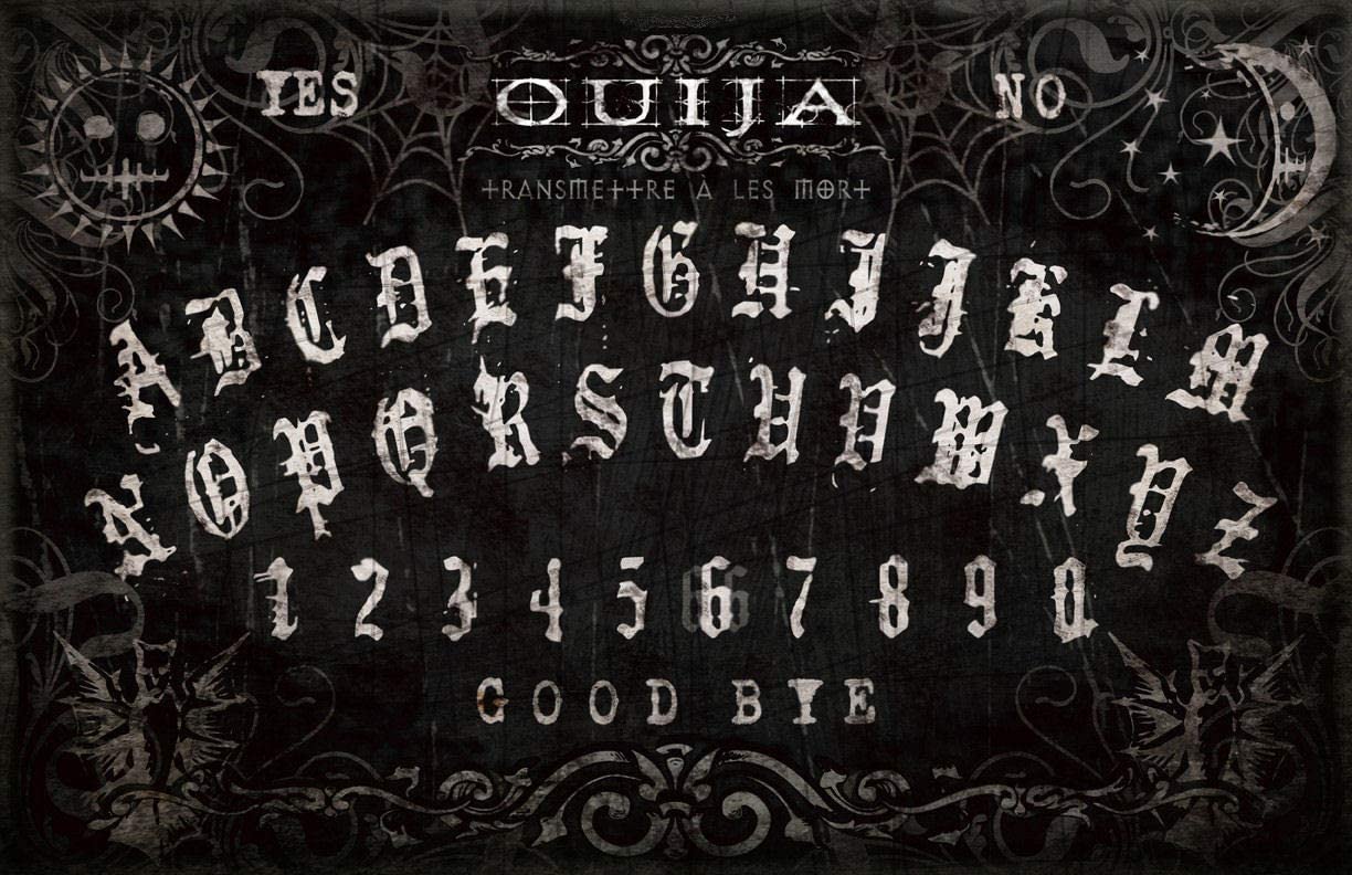 RIFOSA 12"x16" Metal Sign Black Physic Ouija Board Metal Plaque Wall Decor
