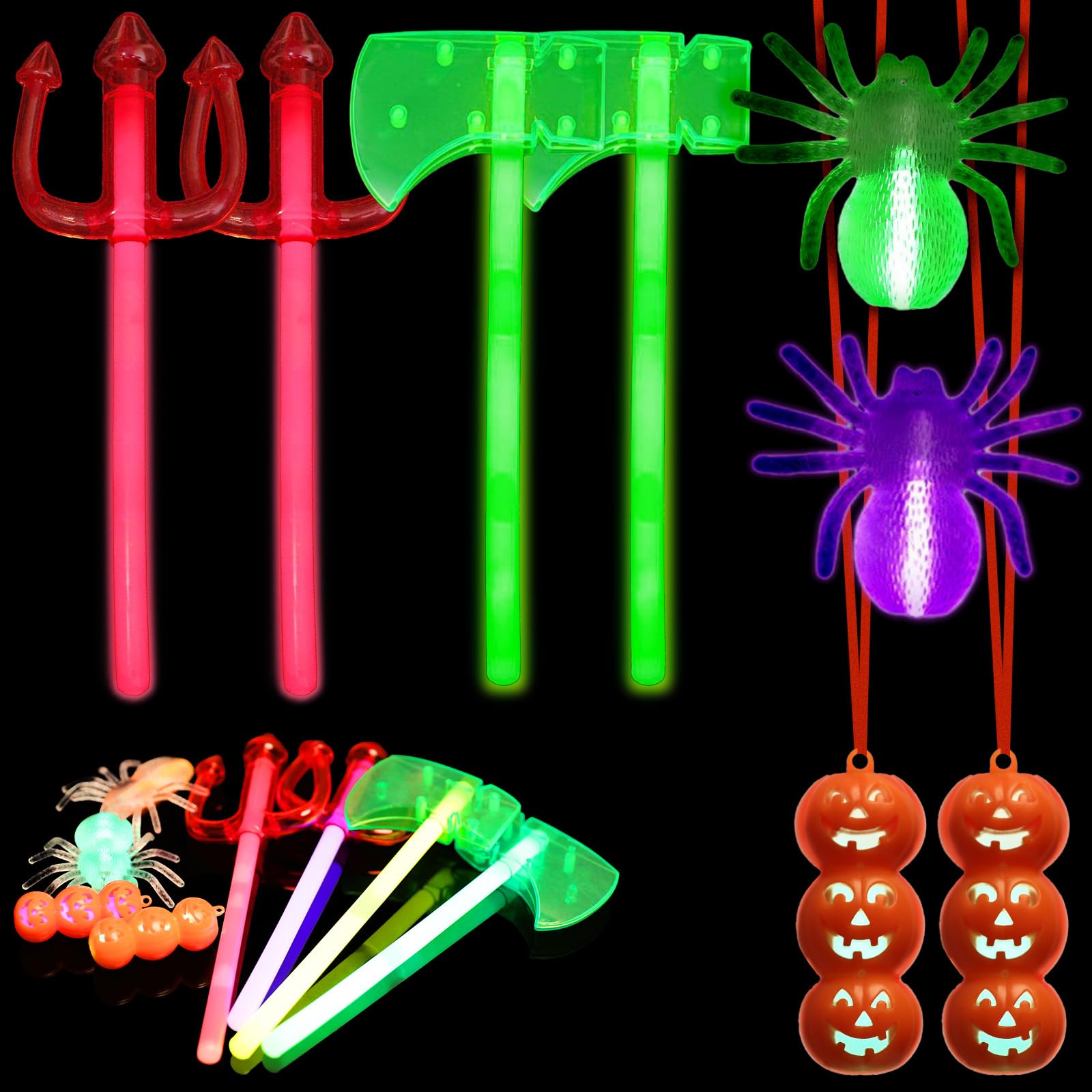 36 Stück Halloween Fingerlampen | Leuchtringe Mit Grusel-Mustern Für Partys