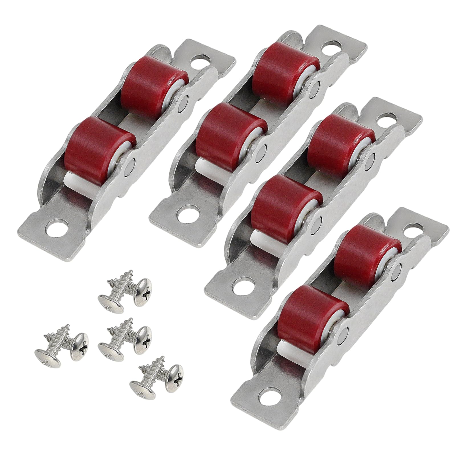 4Pcs Double Wheel Glass Door Sliding Rollers Double Wheel Slide Doors Window Pulley Door Hardware Sliding Roller Push Pull Window Pulley with Screws