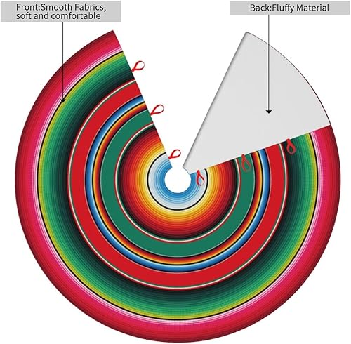 Miniatura 3 de Manta mexicana con patrón de rayas de serapé, mantel mexicano colorido de 36 pulgadas, falda de árbol de Navidad, tapete para alfombra, suministros