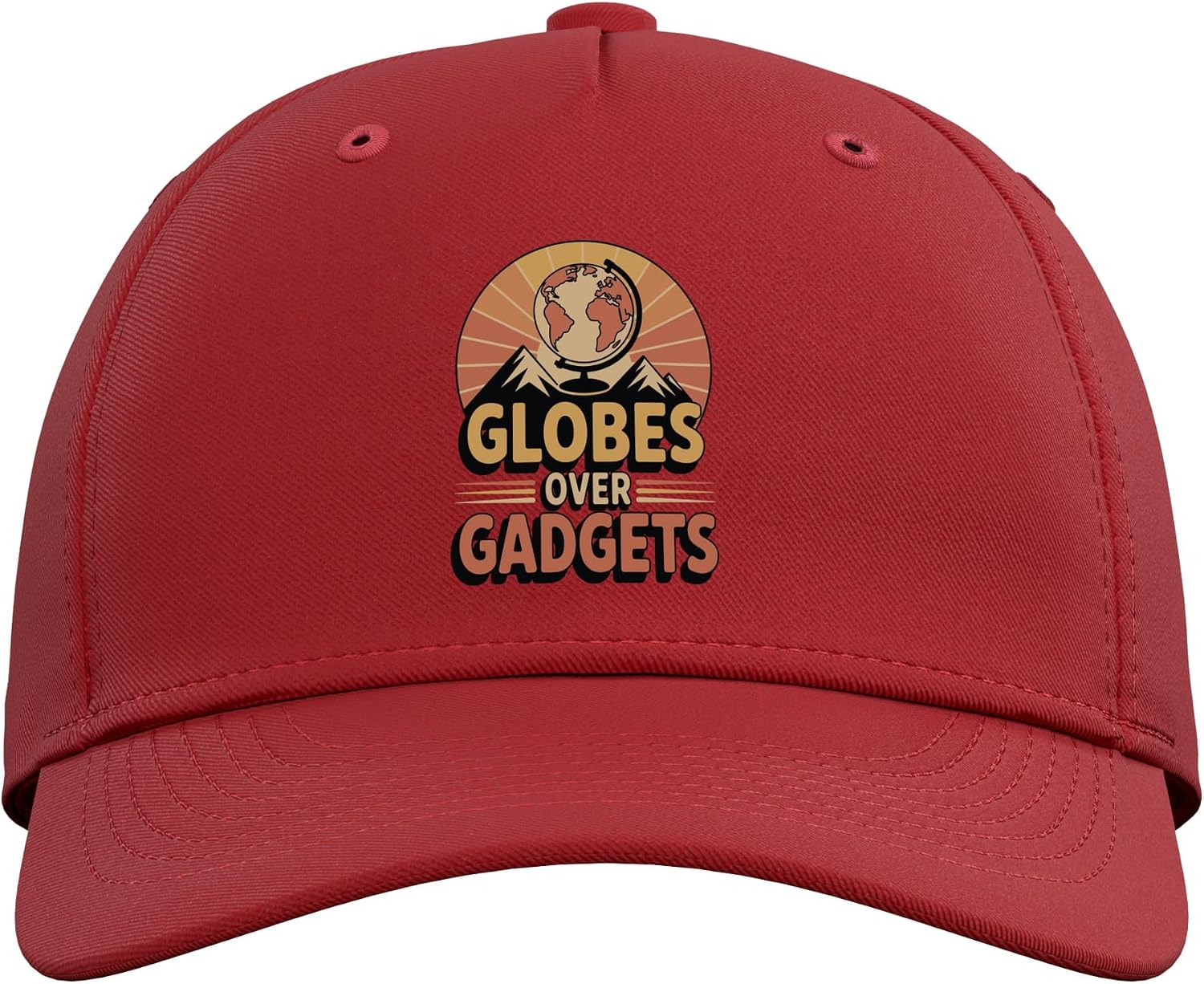 Globes Over Gadgets - Retro World Traveler Wanderlust Adjustable Baseball Hat image 2