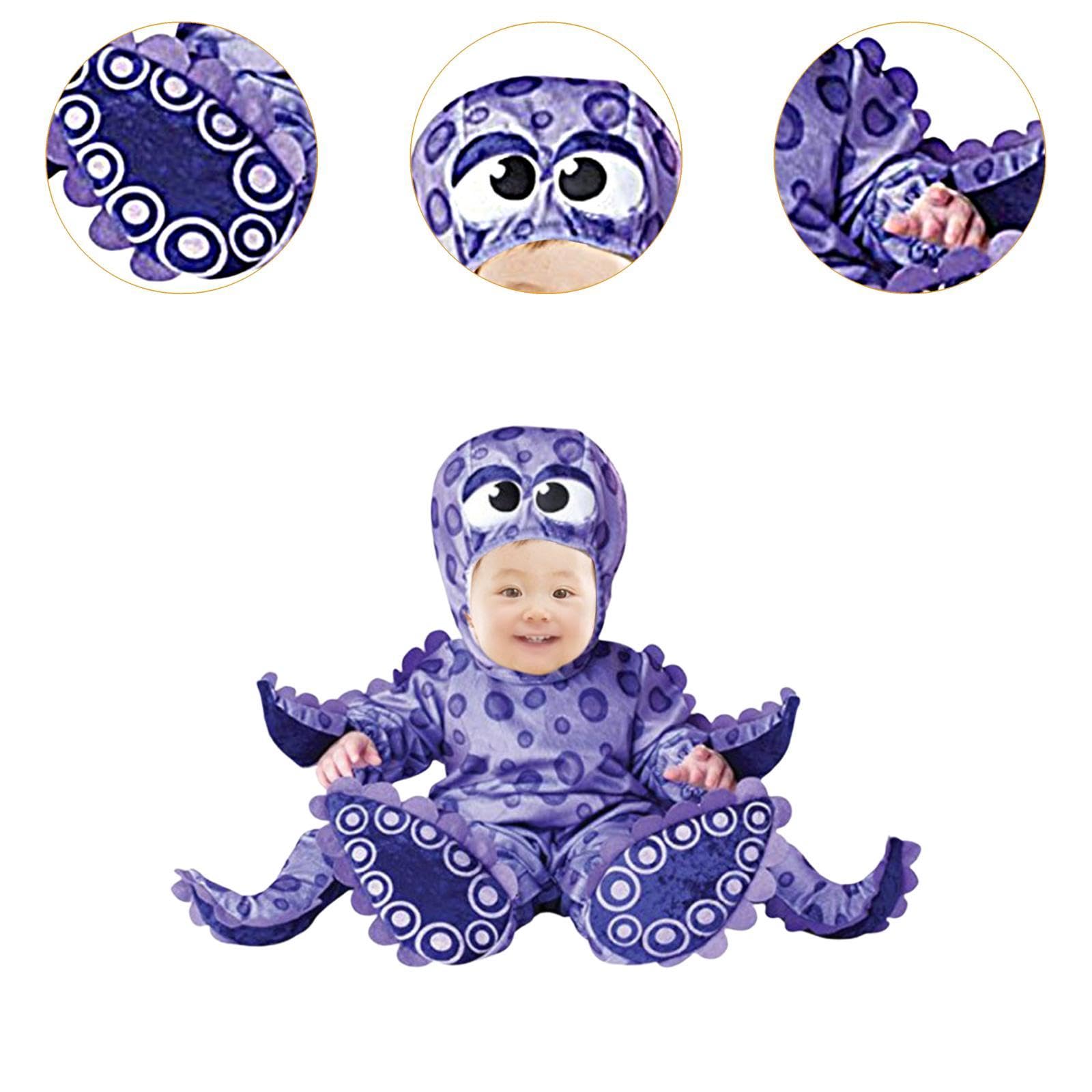Baoblaze Costume da Cucciolo di Animale, Tutina con Cappuccio, Morbida e realistica, Tuta per Cosplay, Costume di Halloween per Feste in Maschera, Carnevale e, Polpo, S