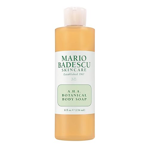 Mario Badescu AHA Botanical Body Wash Moisturizing, Clarifying and Gentle Exfoliating Wash for Brighter, Softer and Smoother Skin, Body Soap Infused