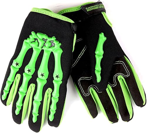 Miniatura 3 de Guantes juveniles de motocross 1Storm para motocicletas, BMX, MX, ATV, bicicletas todoterreno, modelo de esqueleto para niños