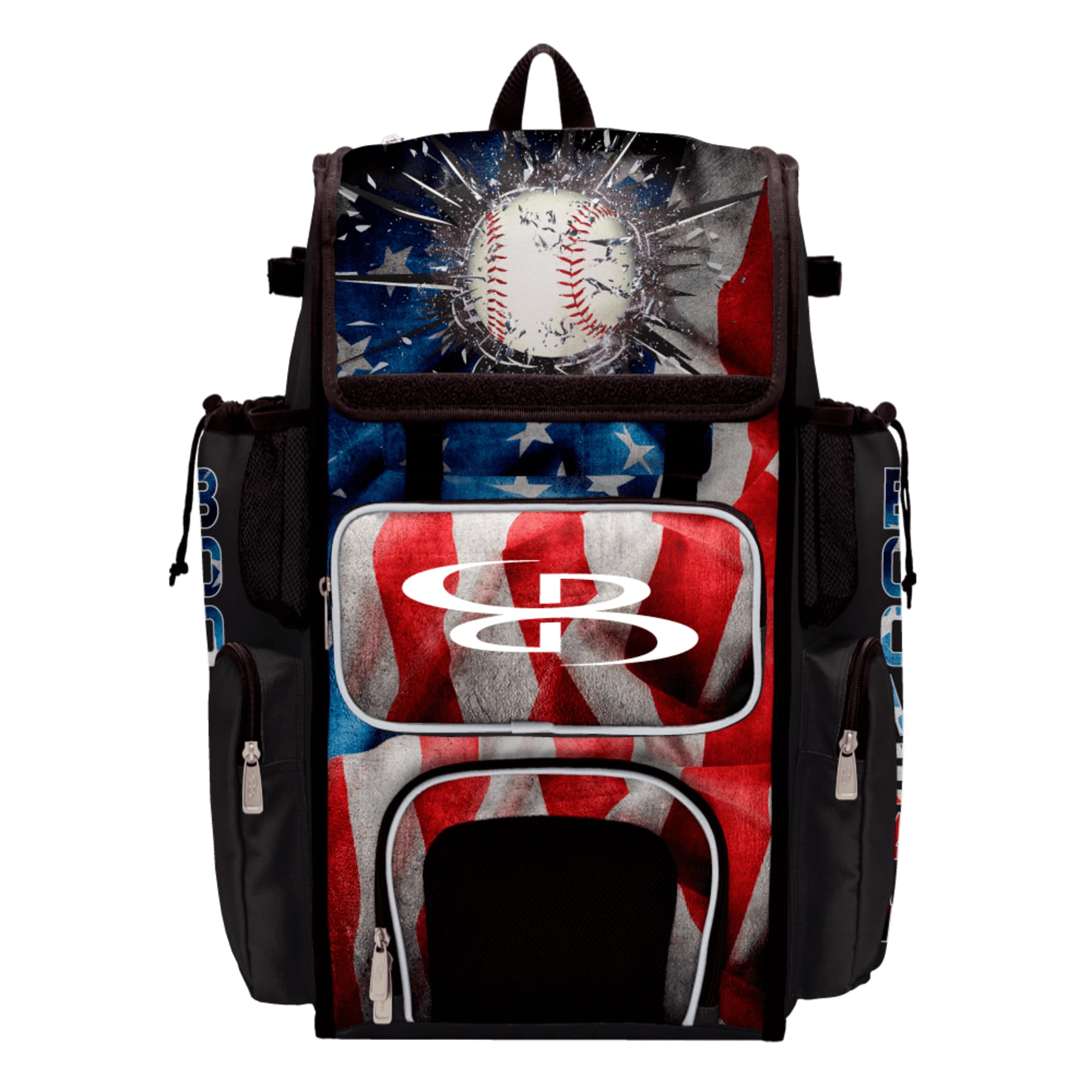 Boombah Superpack Bat Bag - Backpack Version (no wheels) - Holds 4 Bats - USA Baseball Grand Slam Black/Red/White