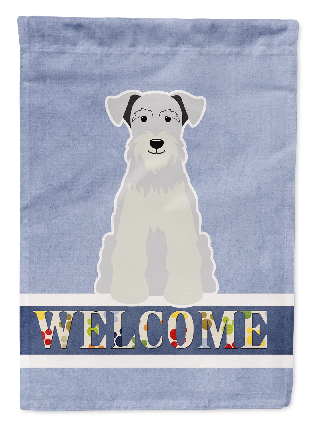 Drapeau de jardin miniature Schanuzer blanc et multicolore pour fan de chien