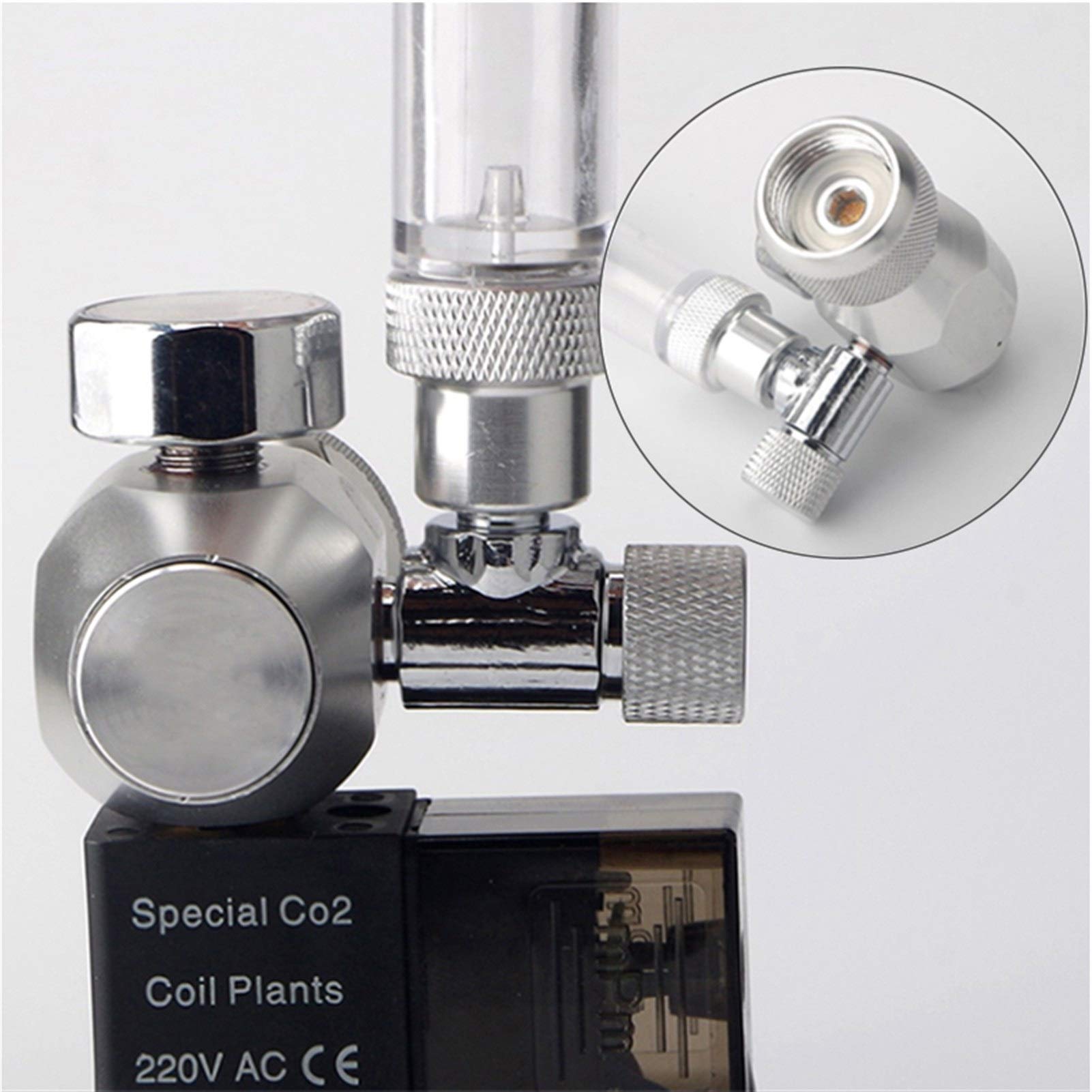 Chauffe-mains Aquarium CO2 Régulateur magnétiques Electrovanne CO2 réservoir de poissons Réduction de la pression du système de contrôle Valve DIY CO2 Kit 220 V 110 V (Size : C)