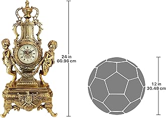 Design Toscano KY026 Grande Chateau Beaumont Mantel Clock, 24 Inch, Polyresin, Gold
