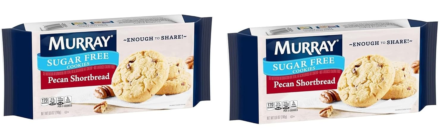 Sugar Free Cookies byMurray- Pecan Shortbread - 8.8 Oz Tray - Pack of 2