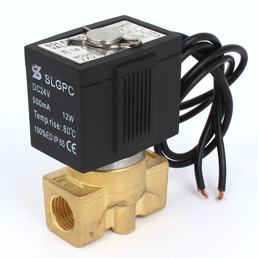 Électrovanne pneumatique 12V 1/4" en laiton normalement fermée