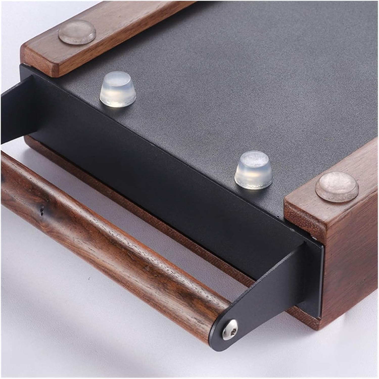 Walnut Wood Coffee Knock Box Drawer Stainless Steel Espresso Knock Box,Non Slip,Thickened Coffee Grounds Knock Box For Household