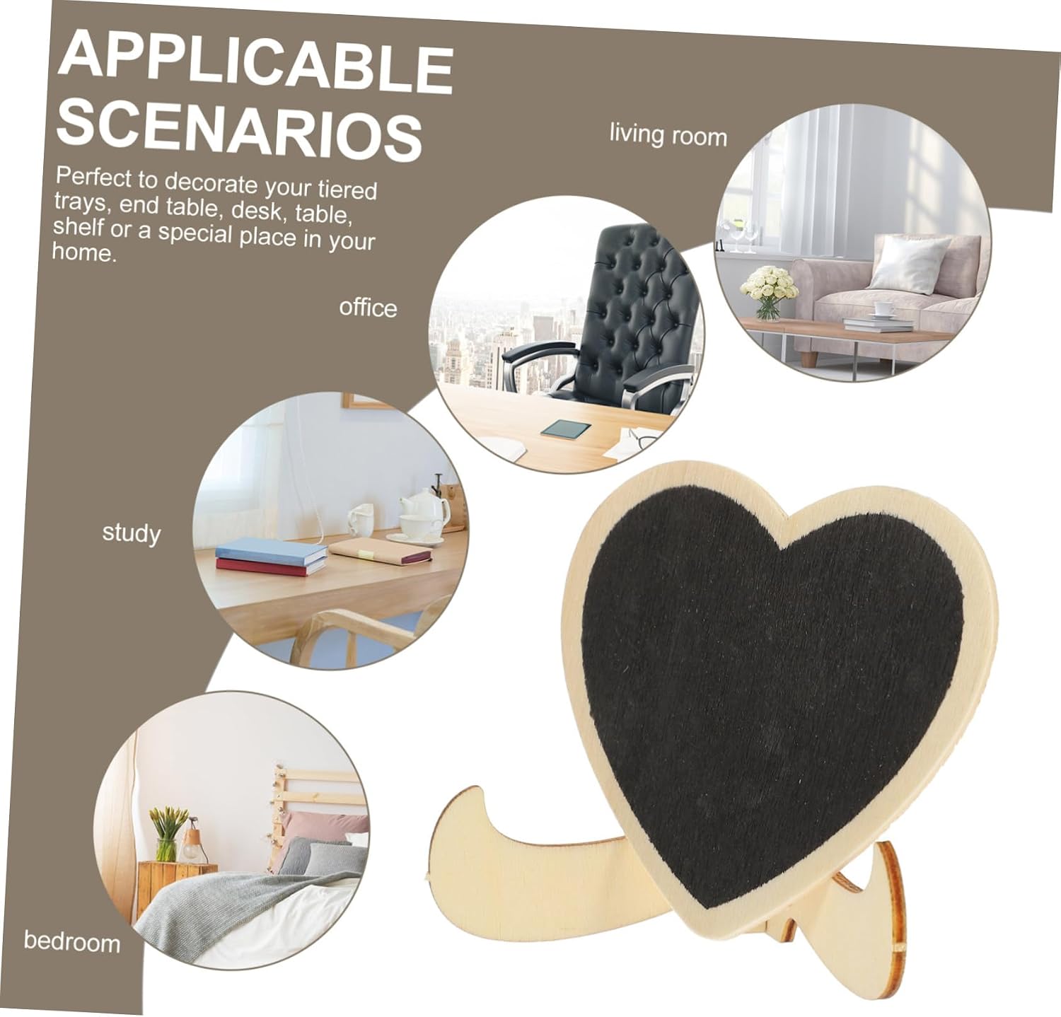 Heart Shaped Wooden Chalkboards 10pcs Decorative Photo Prop