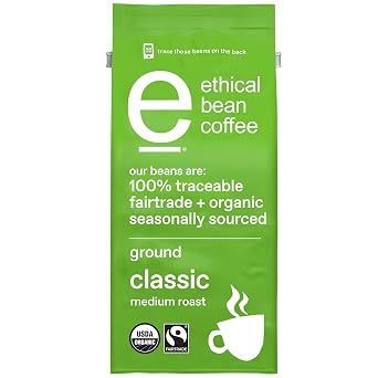 Ethical Bean Ground Coffee, Classic Medium Roast, 8 oz Bag