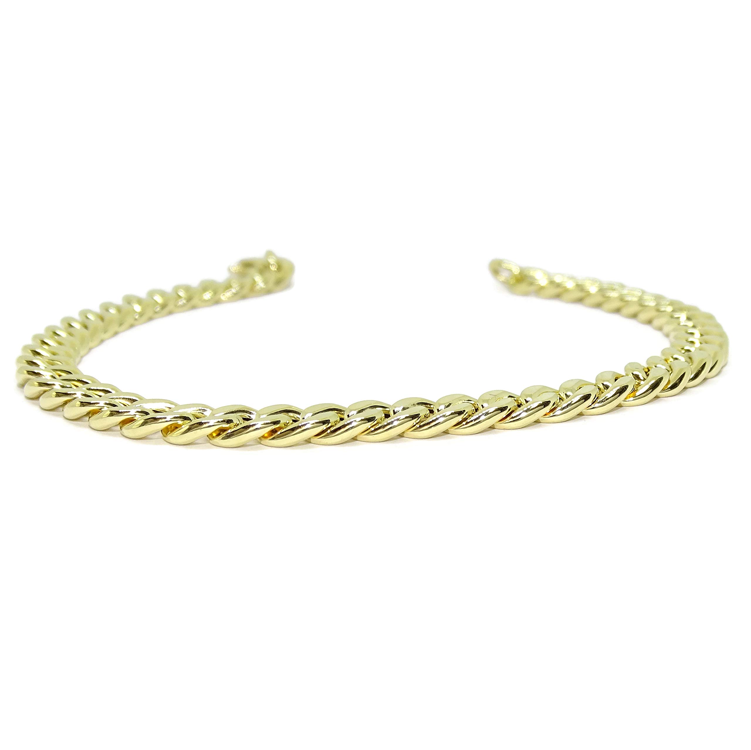 Złoto 18k klasyczna bransoletka łańcuszkowa w stylu kubańskim dla mężczyzn | bransoletka designerska 21.50cm | delikatna biżuteria | 6.00g delikatne złoto | męski dodatek modowy | męski dodatek modowy | prezent na imprezę rocznica ślubu dzień ojca dzień m