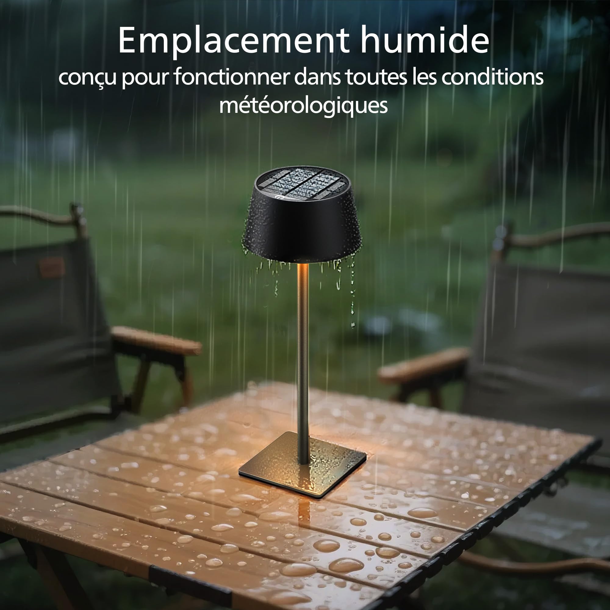 Philips Lampada da Tavolo Solare da Esterno, Luce LED Portatile, Senza Fili a Batteria Altezza Regolabile 2 Posizioni, Comando Touch e Gradazione Continua