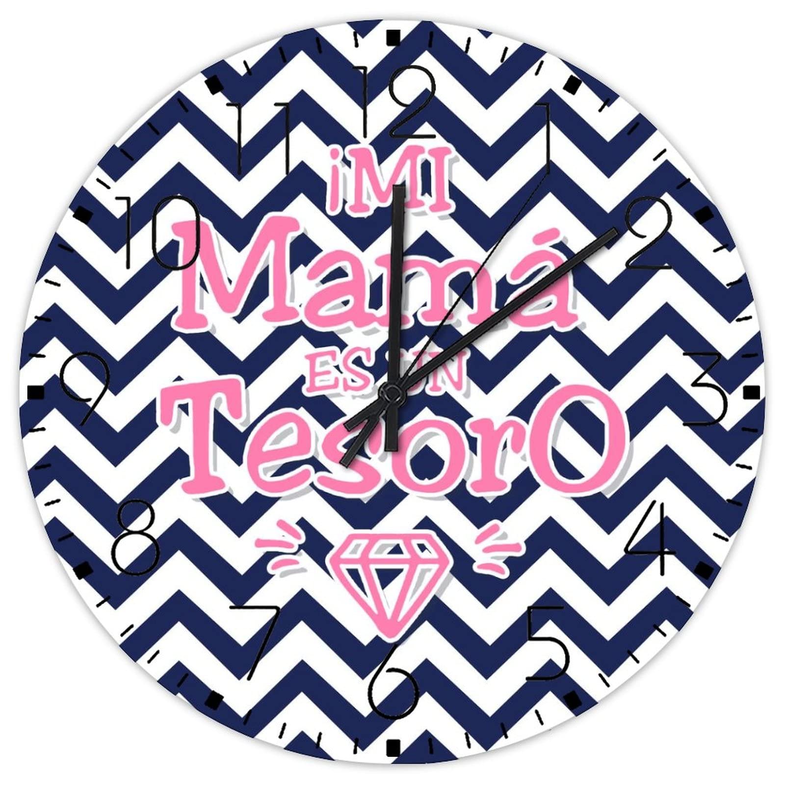 Horloge murale Happy Mother's Day vintage en bois pour cadeau déco