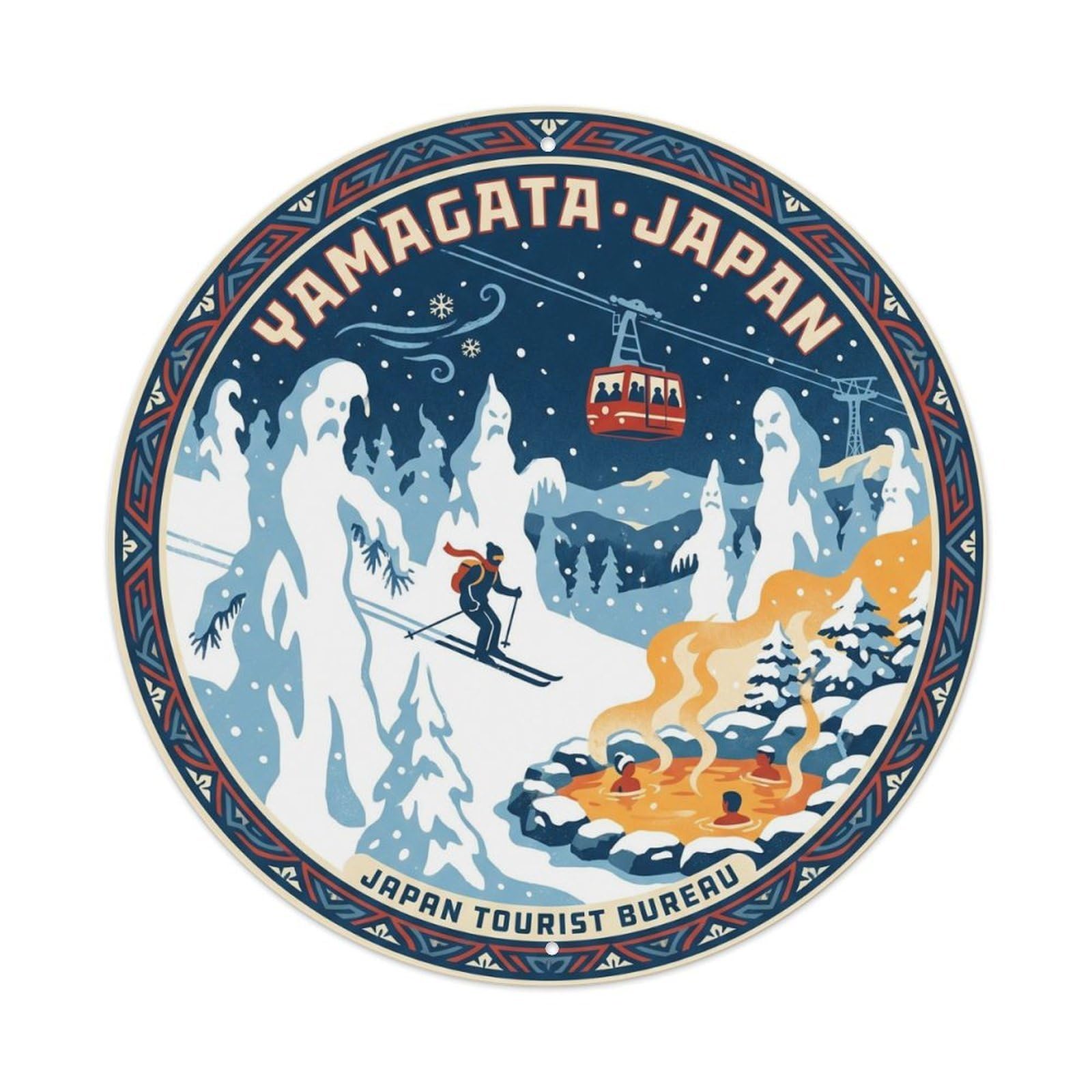 Yamagata Zao Onsen Snow Monster Juhyo Winter Seasonal Metal Tin Sign