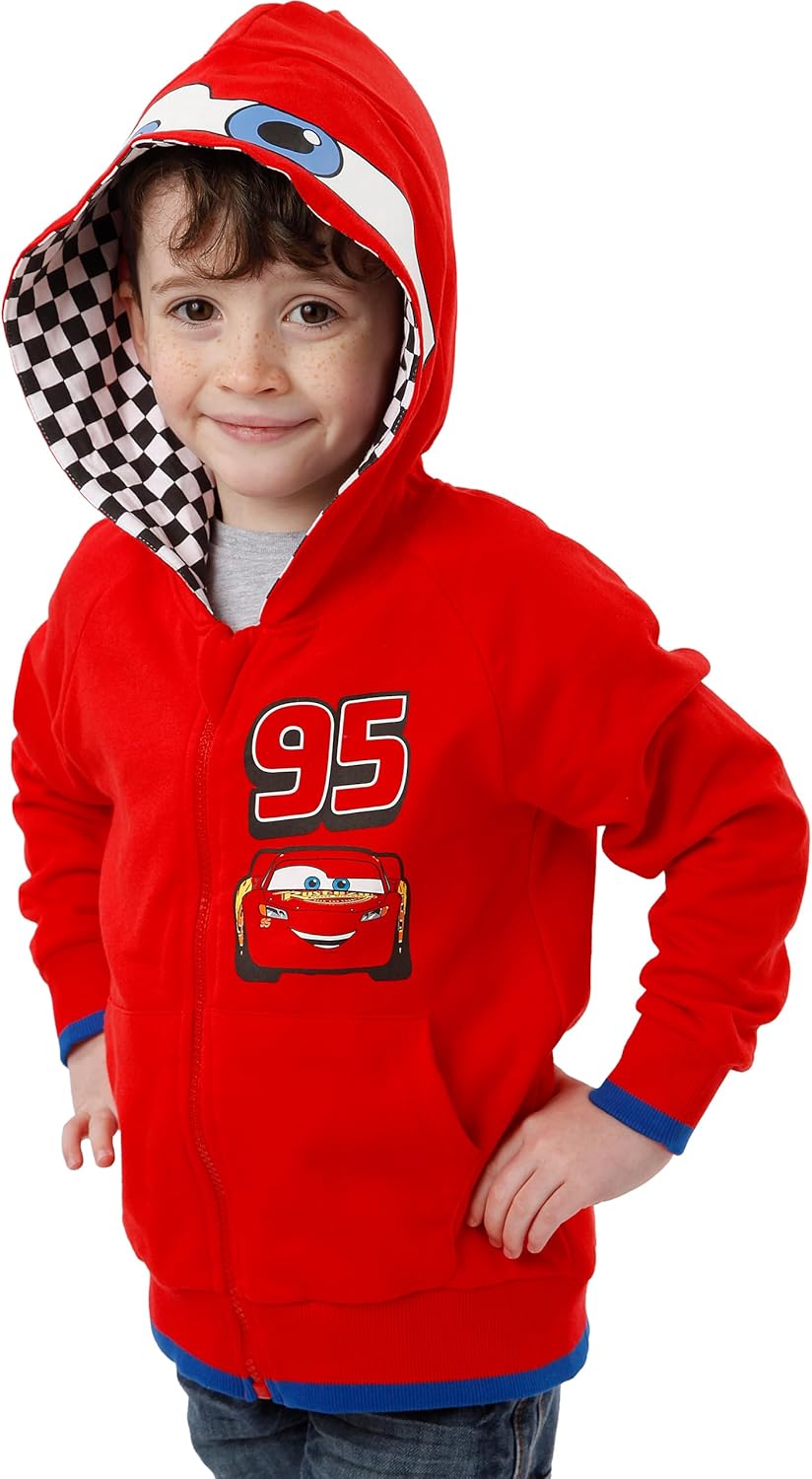 Disney Cars Hoodie | Lightning McQueen Boys Hoodie | Car Sweatshirt For Kids | Size 2T to 8