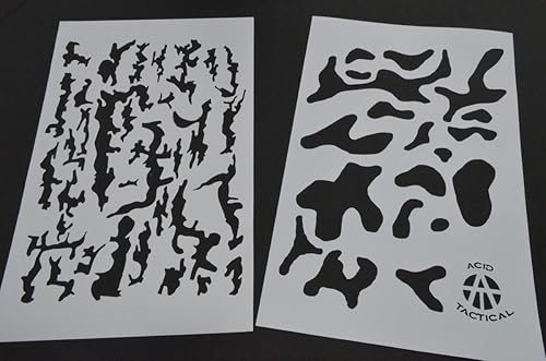 Miniatura 8 de Acid Tactical Paquete de 3 plantillas de pintura en aerosol de vinilo de camuflaje de 9 x 14 pulgadas - Pistola Duracoat (Digital, Multicam,